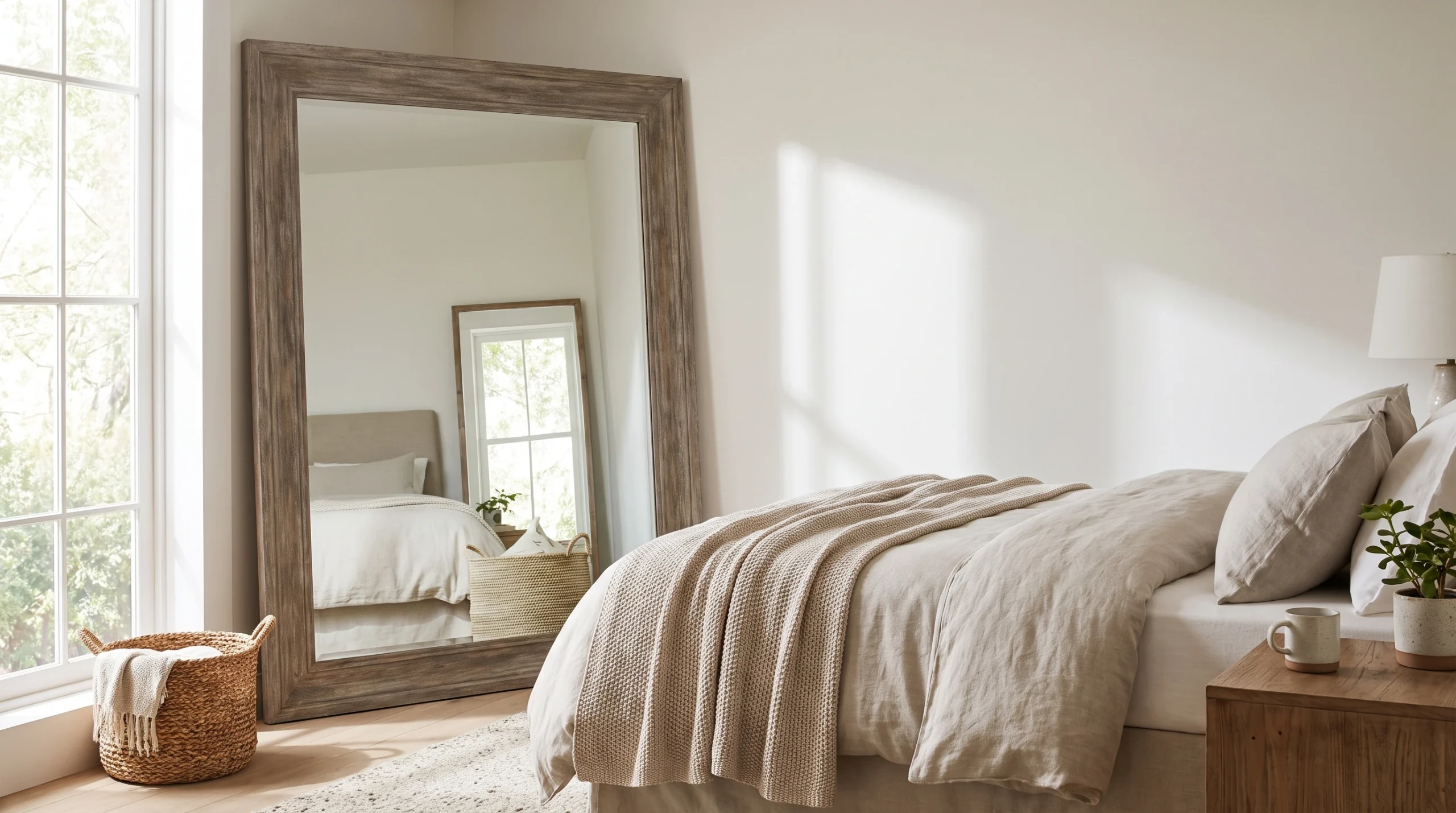 Visual illustration of add a large mirror