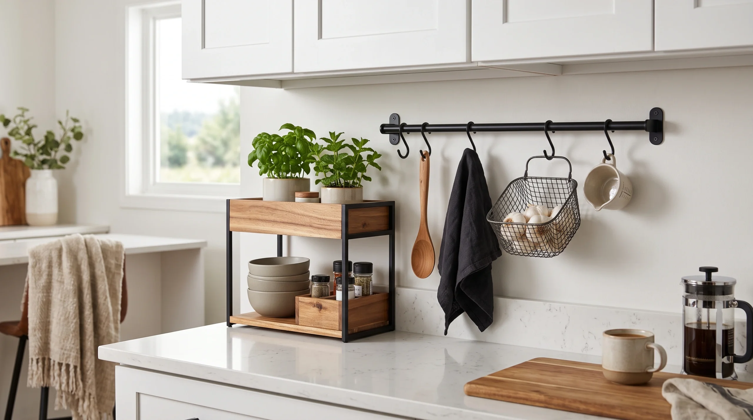 Visual illustration of add a wall rail with s-hooks