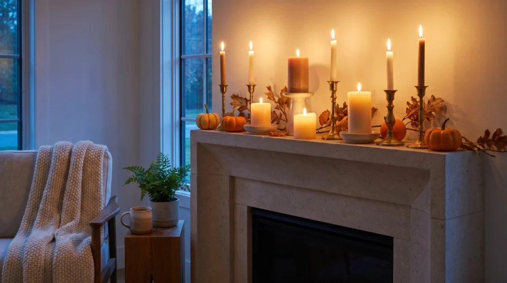 Visual illustration of add candles for a warm evening look