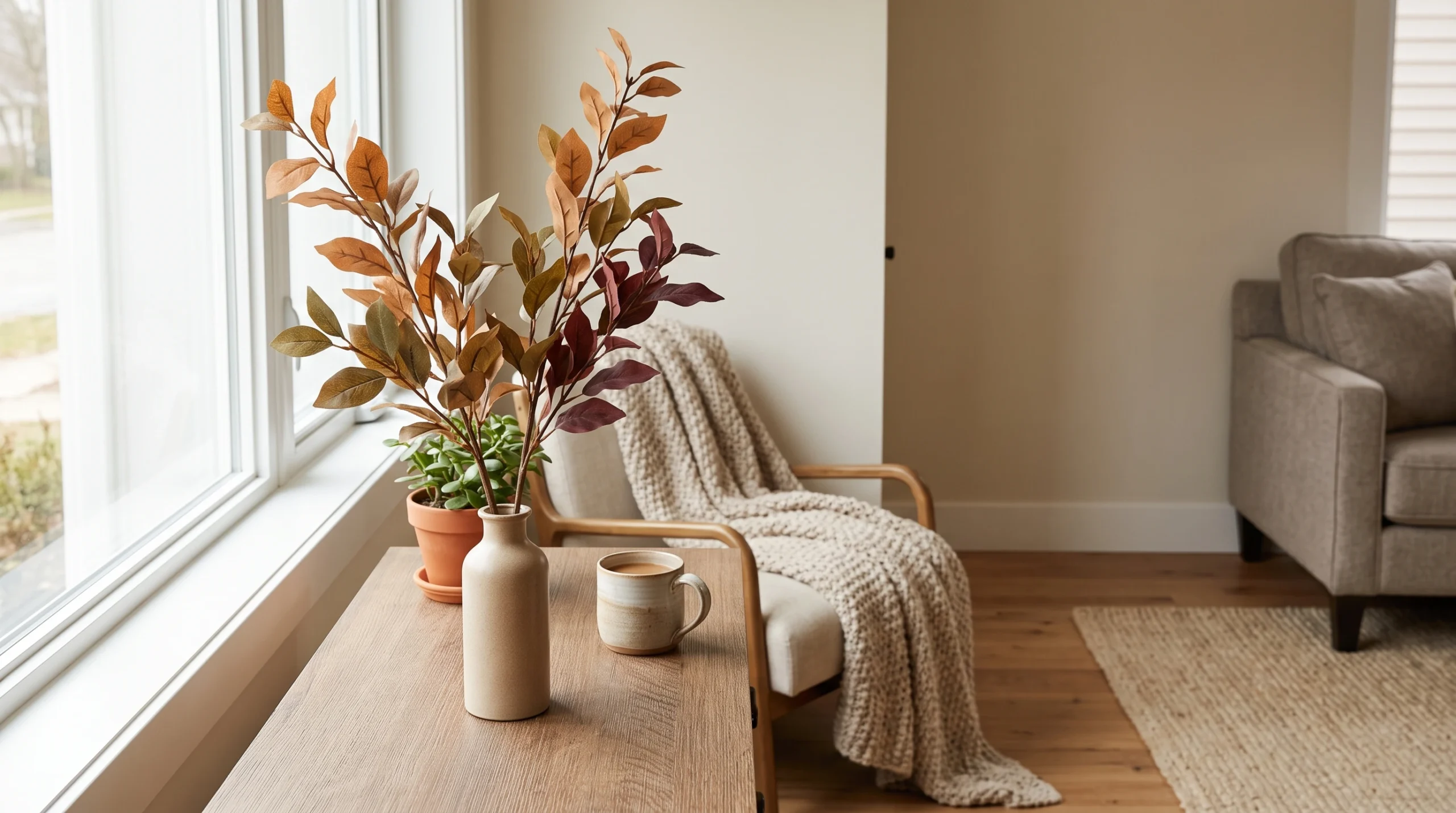 Visual illustration of add faux autumn branches