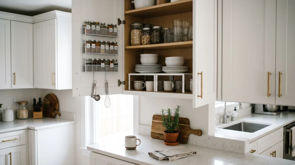 Visual illustration of add storage to the kitchen without taking more floor space