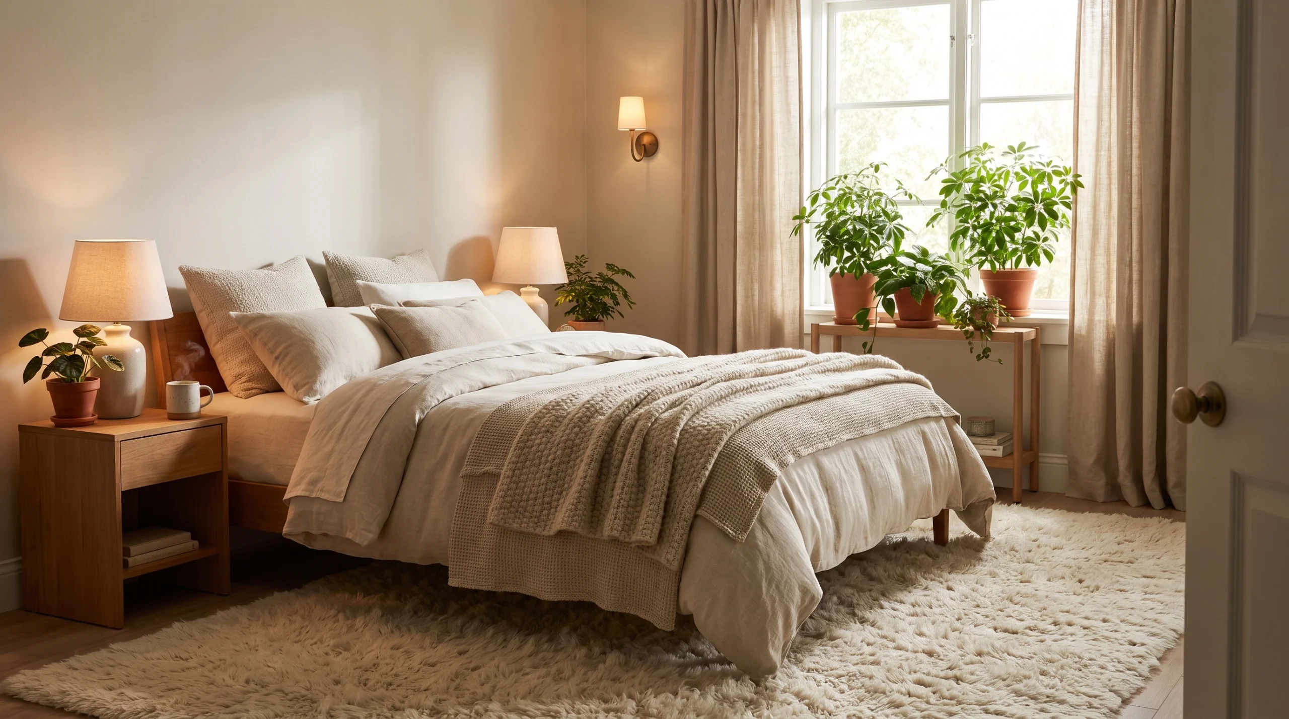 Visual illustration of build a cozy bedroom with layers