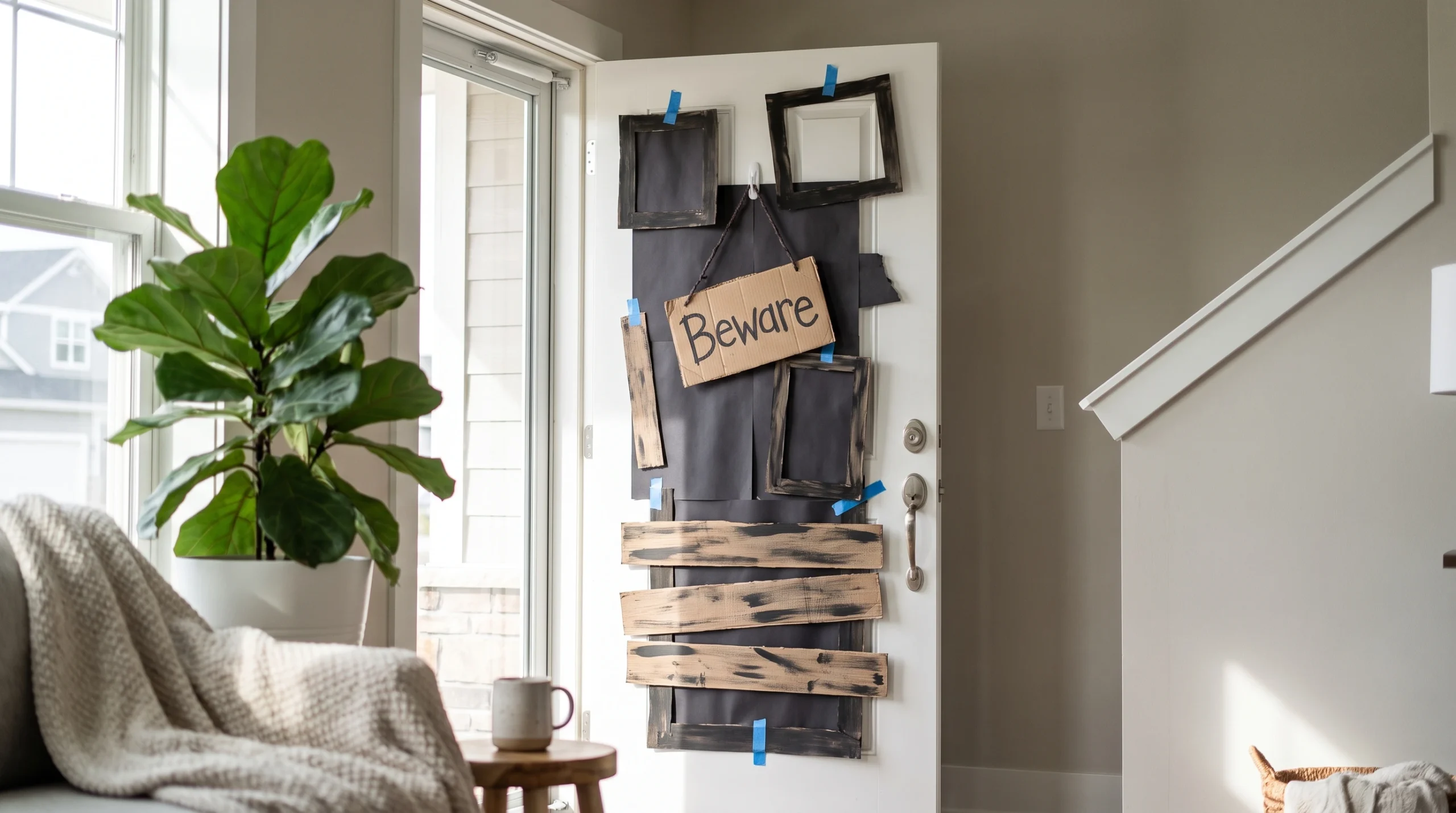 Visual illustration of build a haunted house door