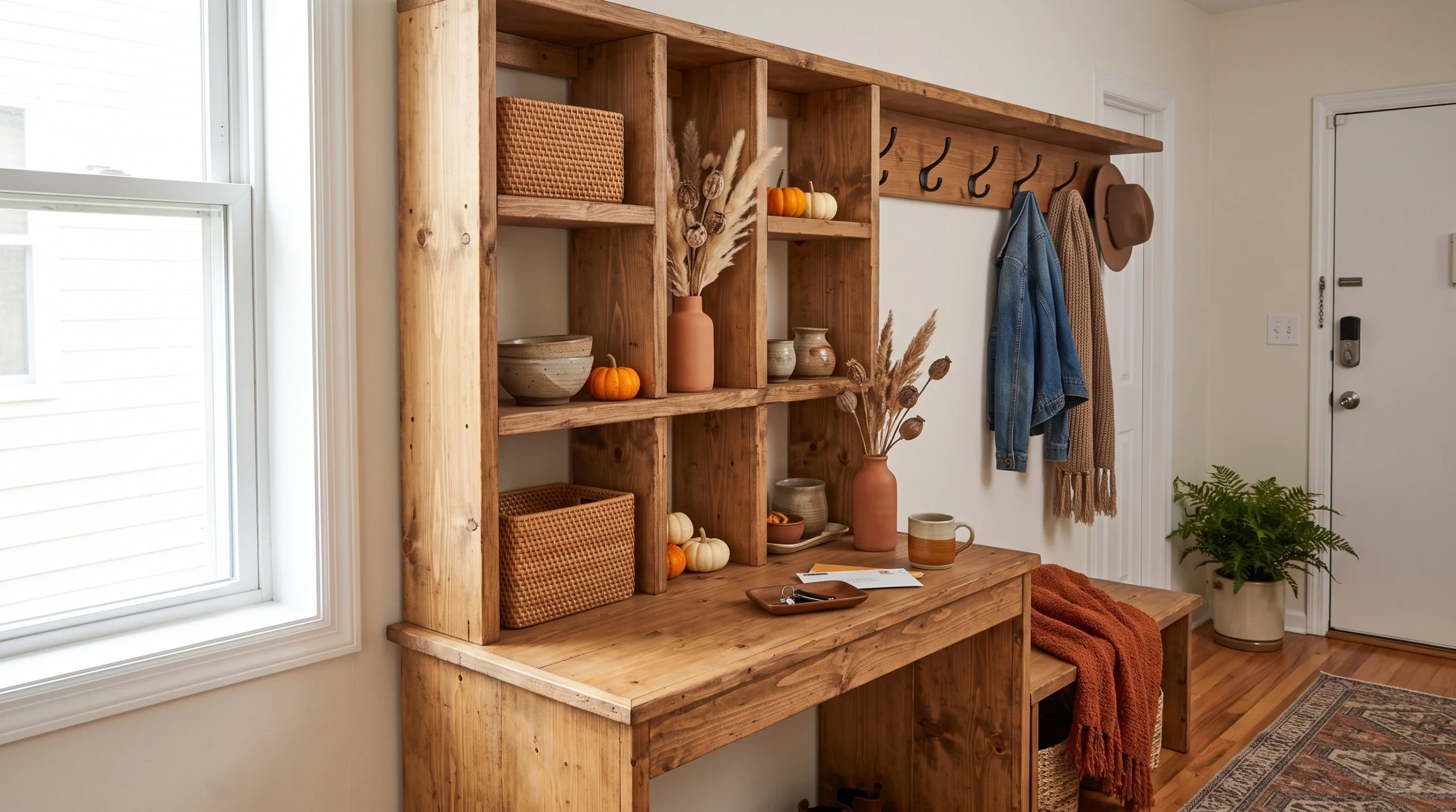 Visual illustration of build a rustic fall shelf