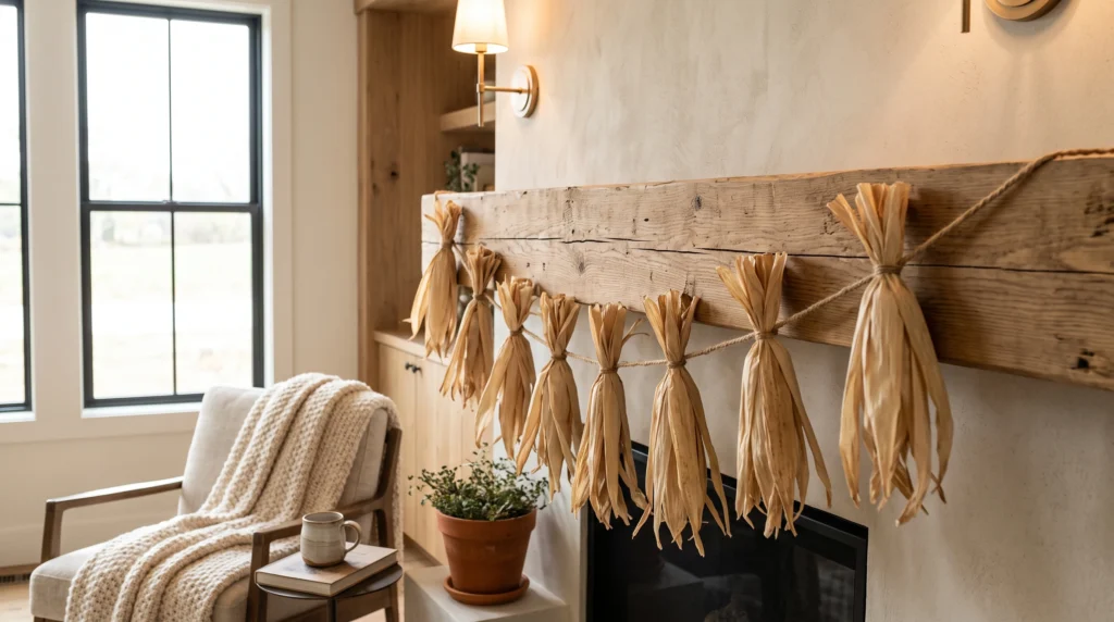Visual illustration of corn husk garland