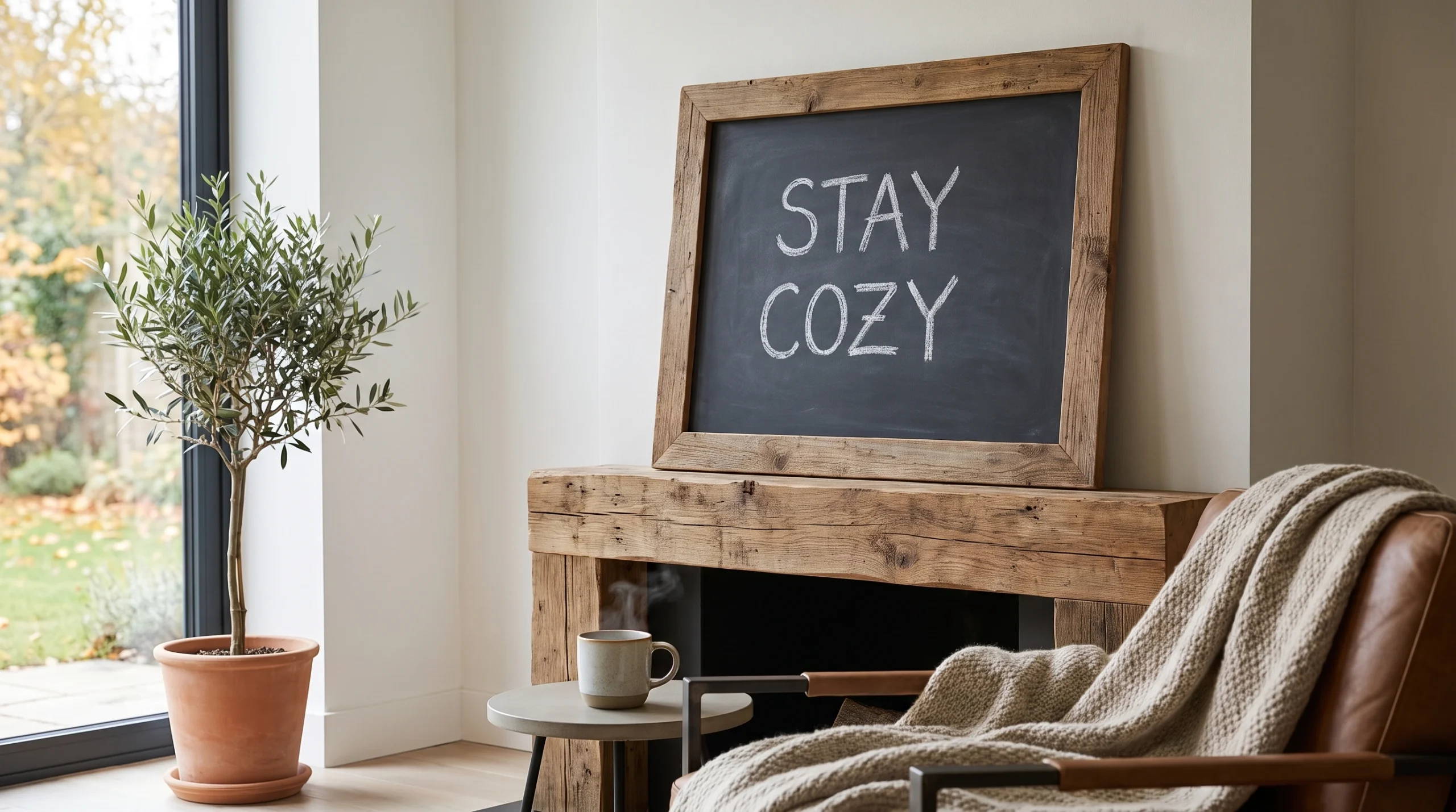 Visual illustration of cozy autumn quote board