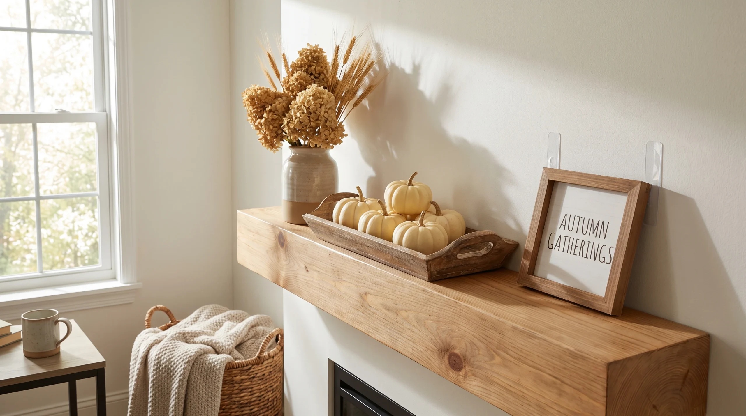 Visual illustration of create a cozy farmhouse mantel