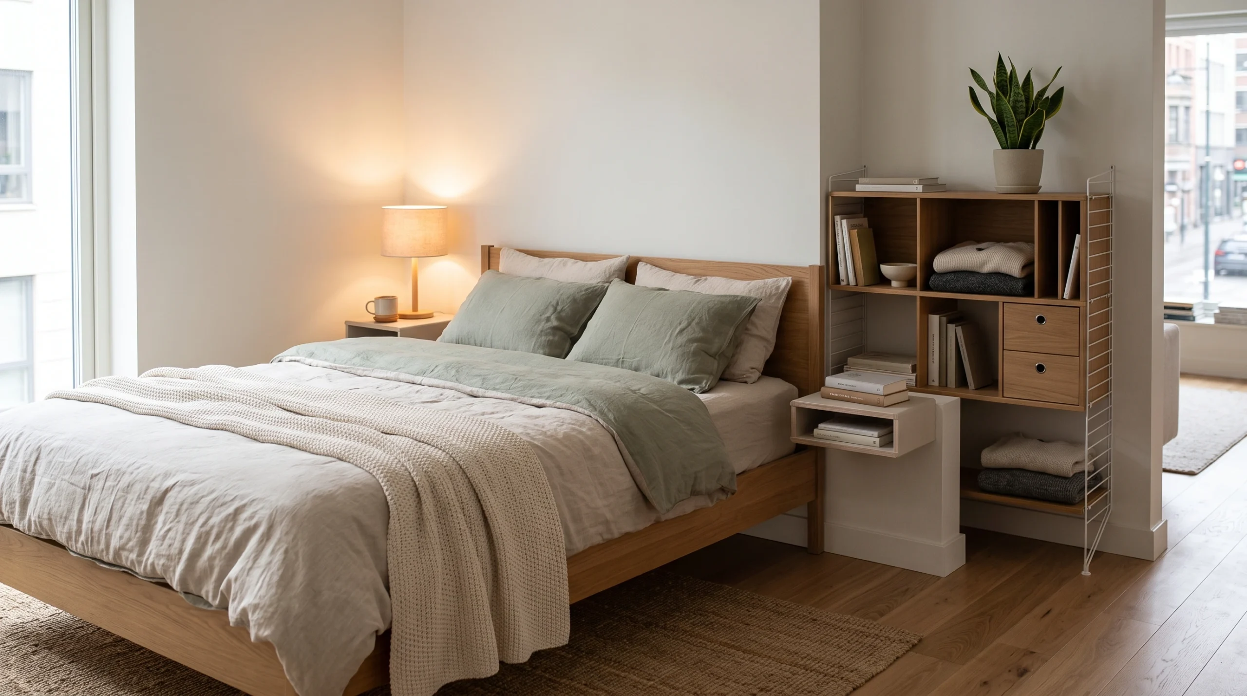 Visual illustration of create a minimalist open-plan bedroom