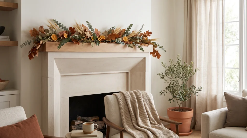 Visual illustration of create a simple fall garland