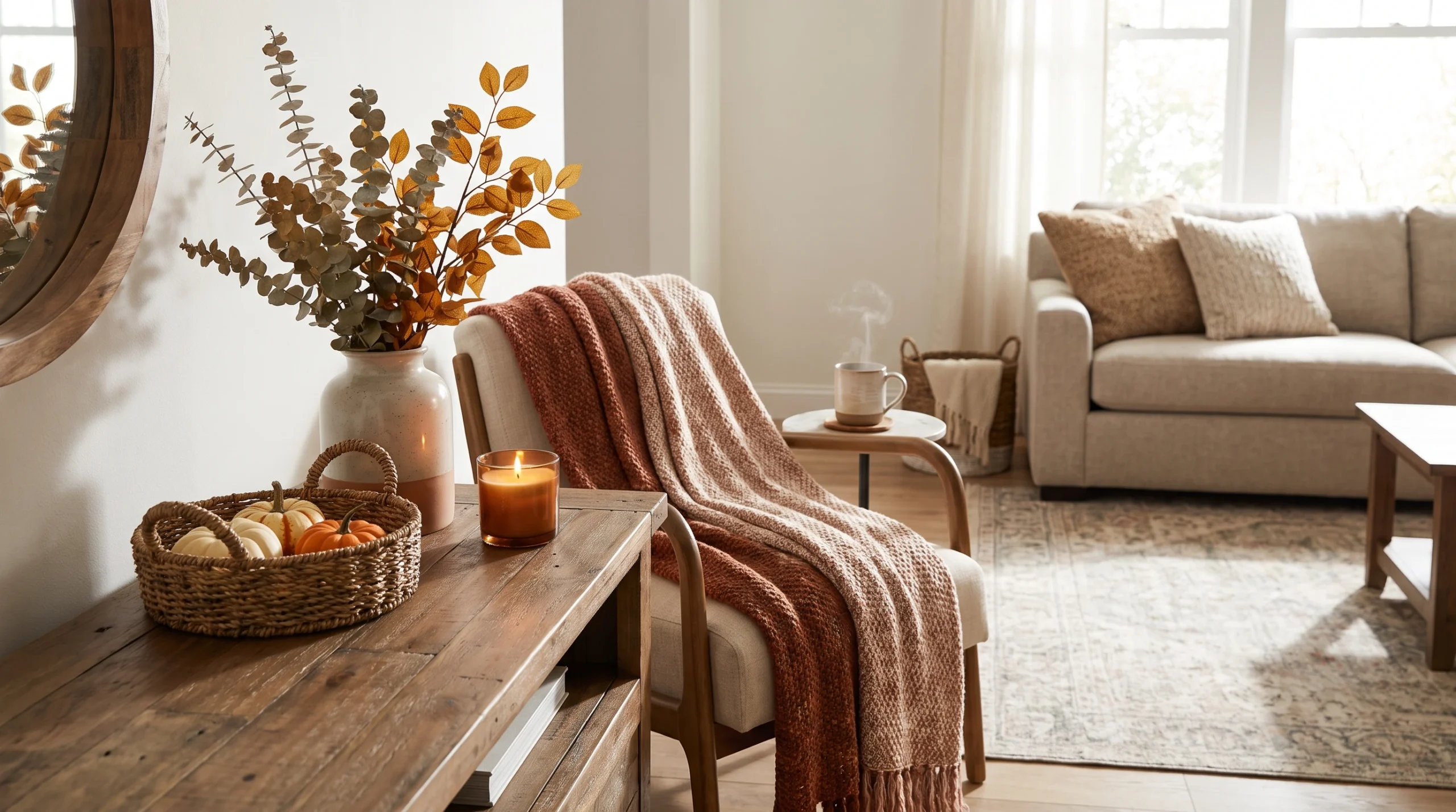 Visual illustration of create a small fall corner