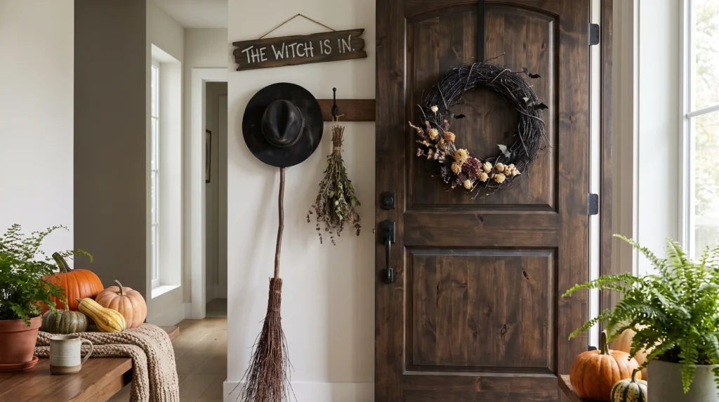 Visual illustration of create a witch’s front door