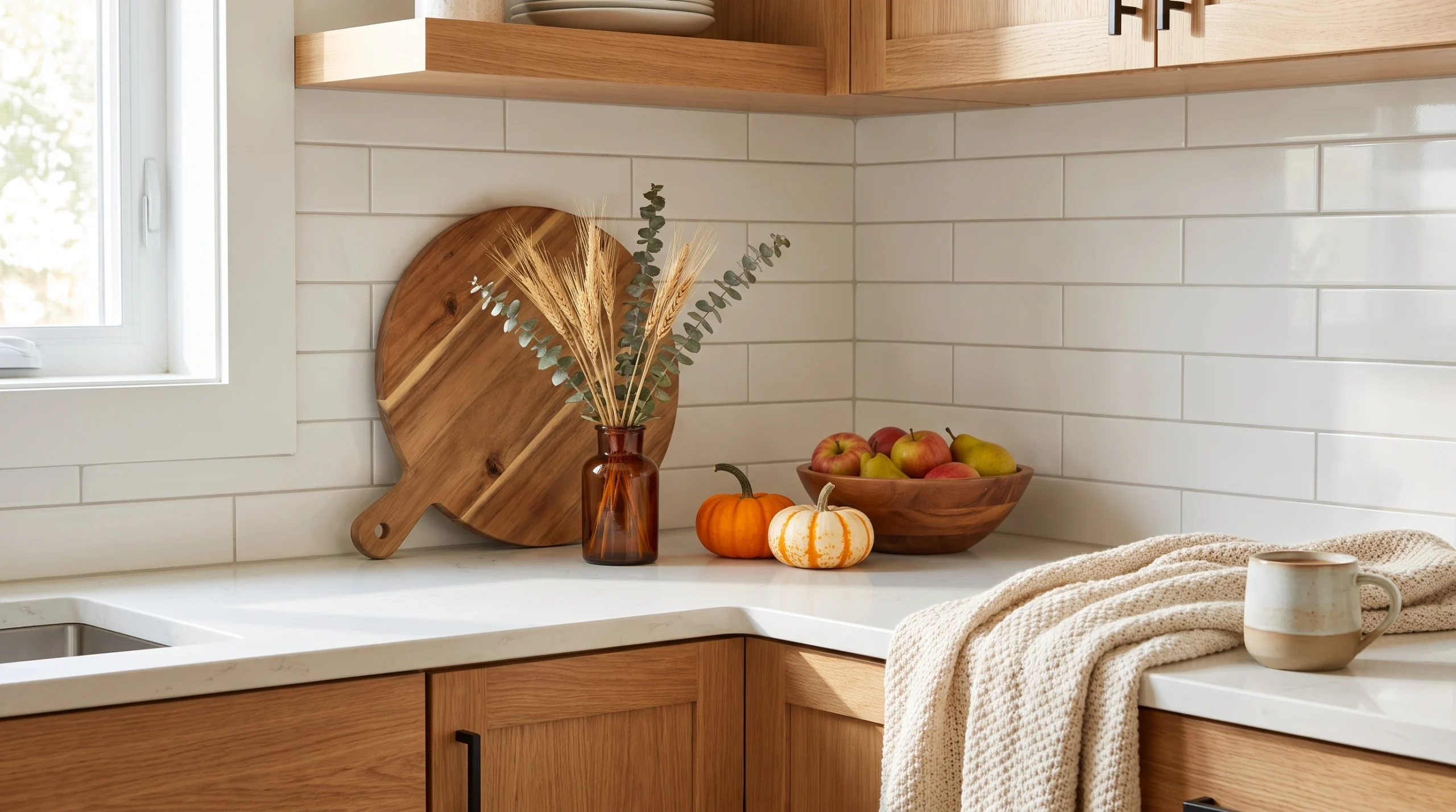 Visual illustration of decorate a kitchen counter