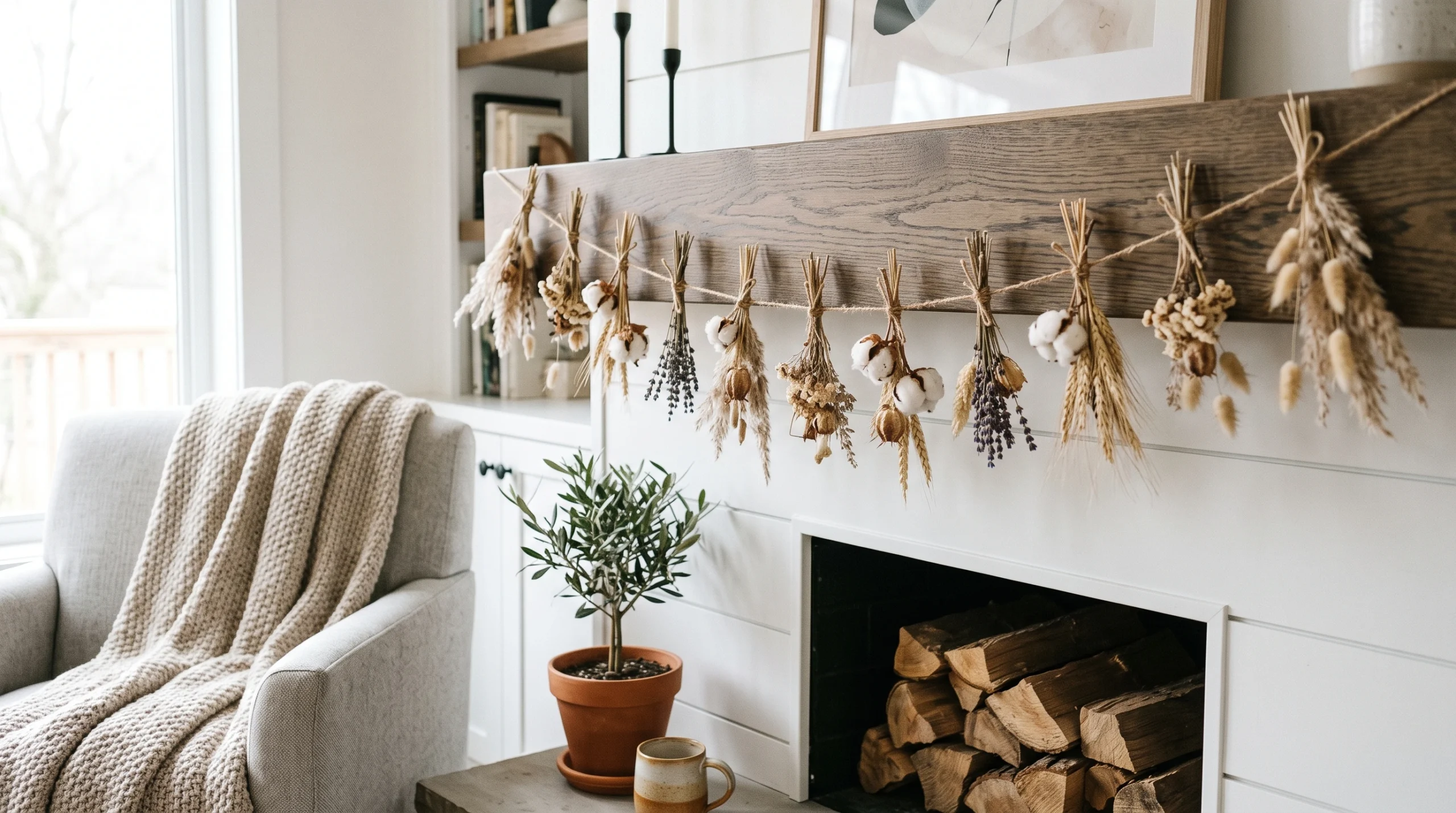 Visual illustration of dried flower garland