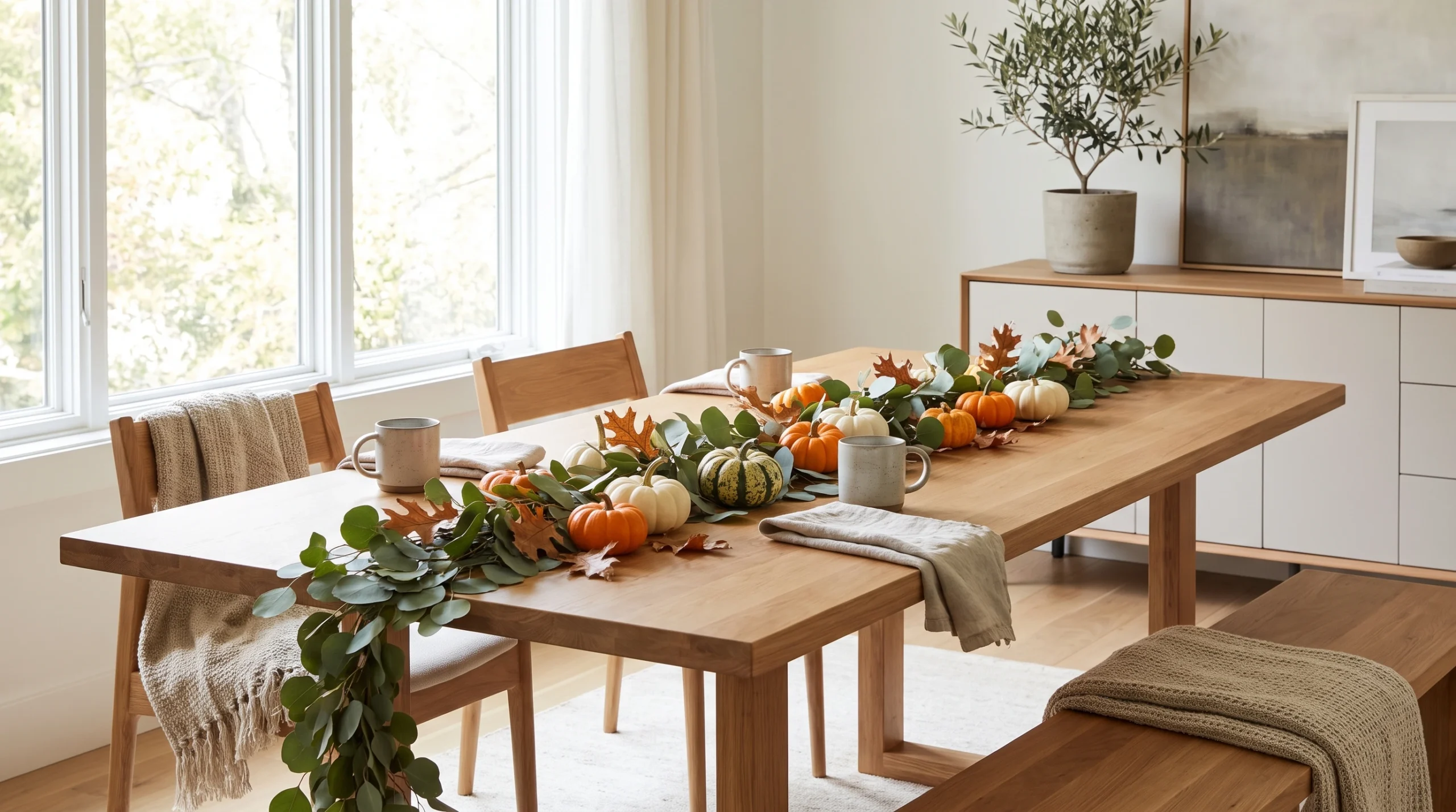Visual illustration of eucalyptus and pumpkin combo