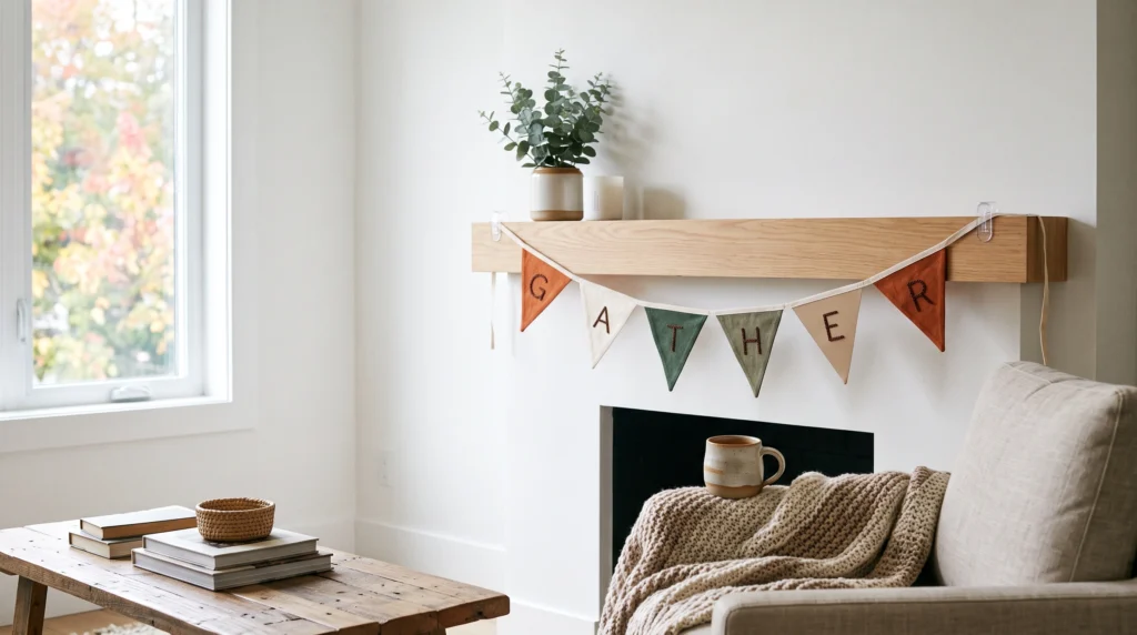 Visual illustration of fall banner garland