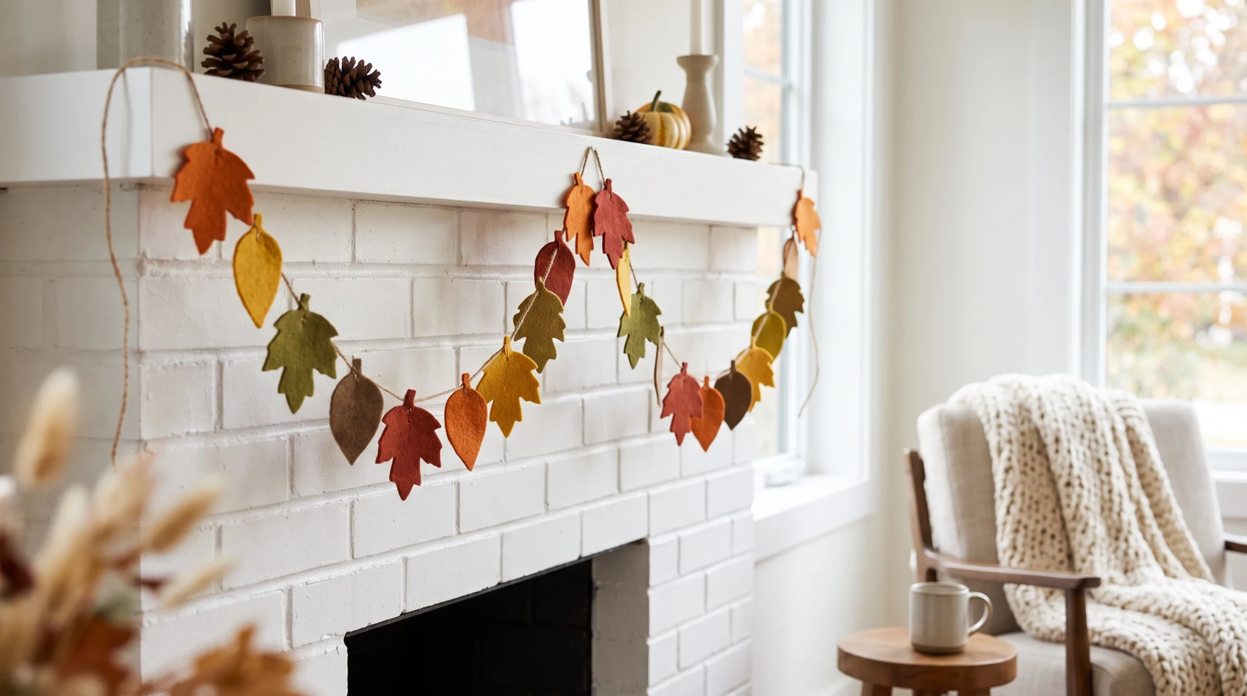 Visual illustration of felt leaf garland