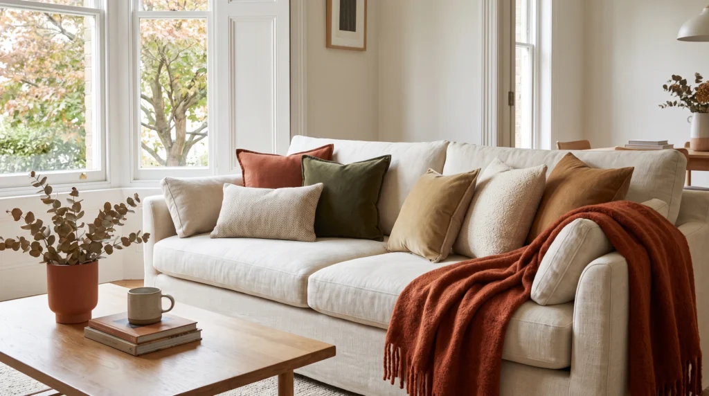 Visual illustration of give your sofa a small fall update