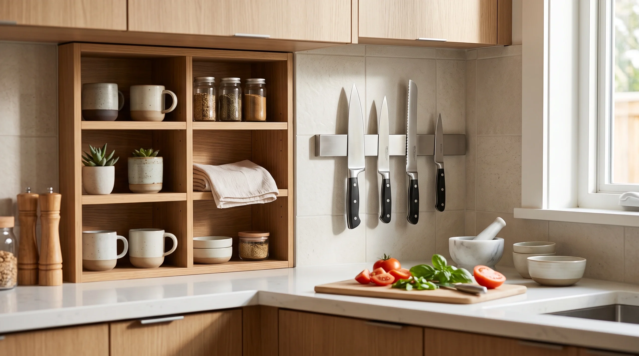 Visual illustration of hang a magnetic knife strip