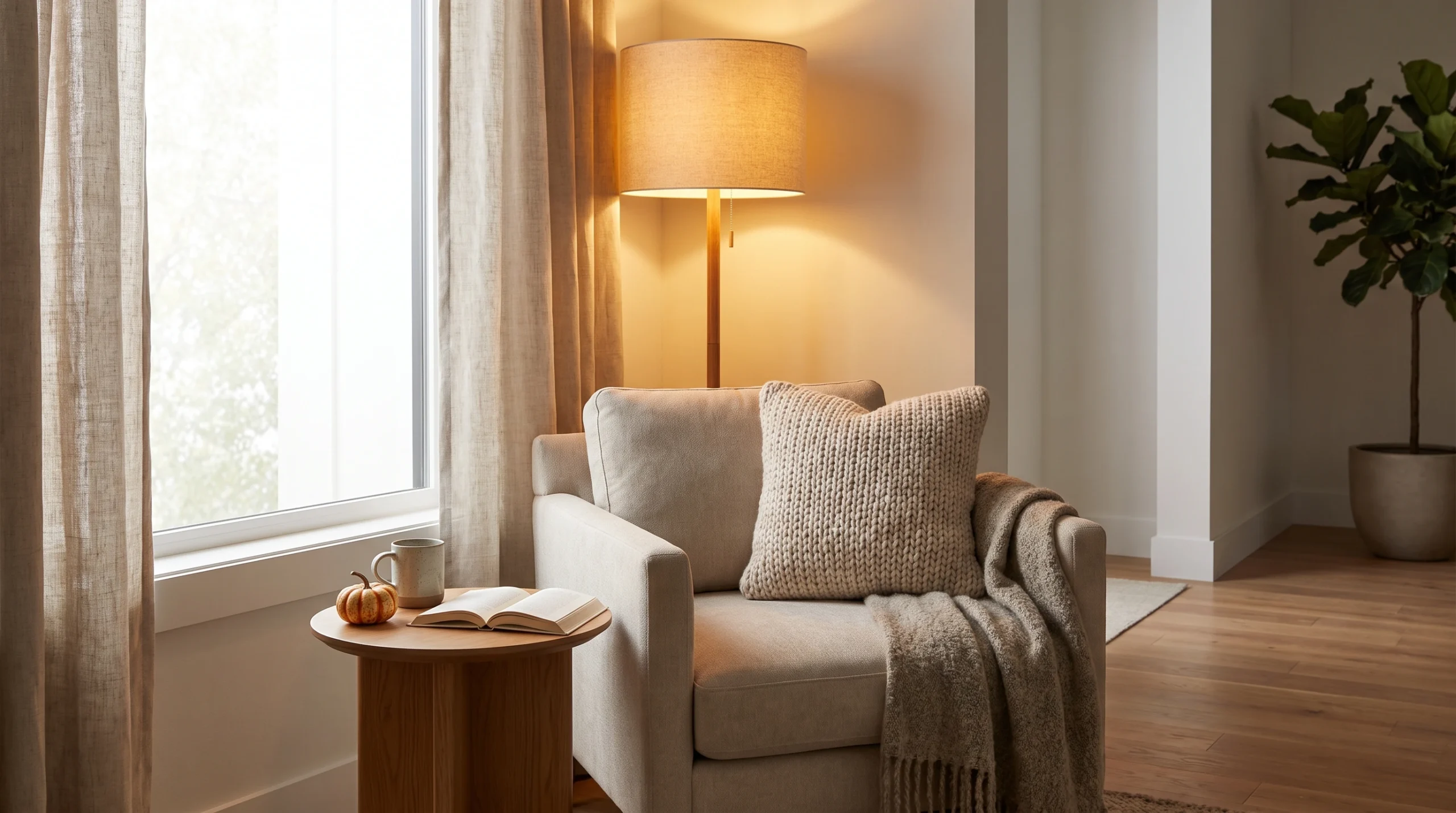 Visual illustration of make a cozy fall reading corner