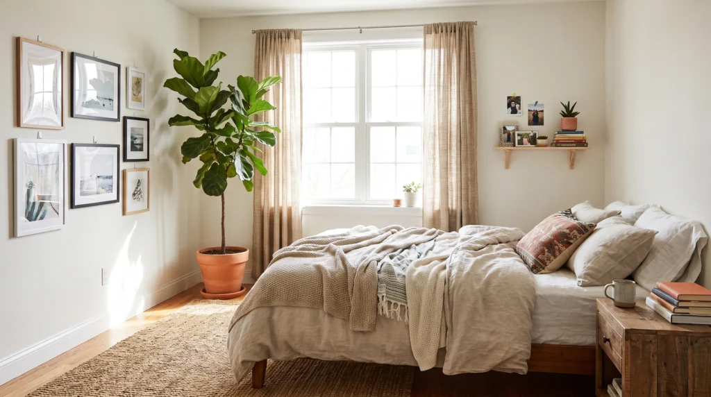 Visual illustration of make a rental bedroom feel personal