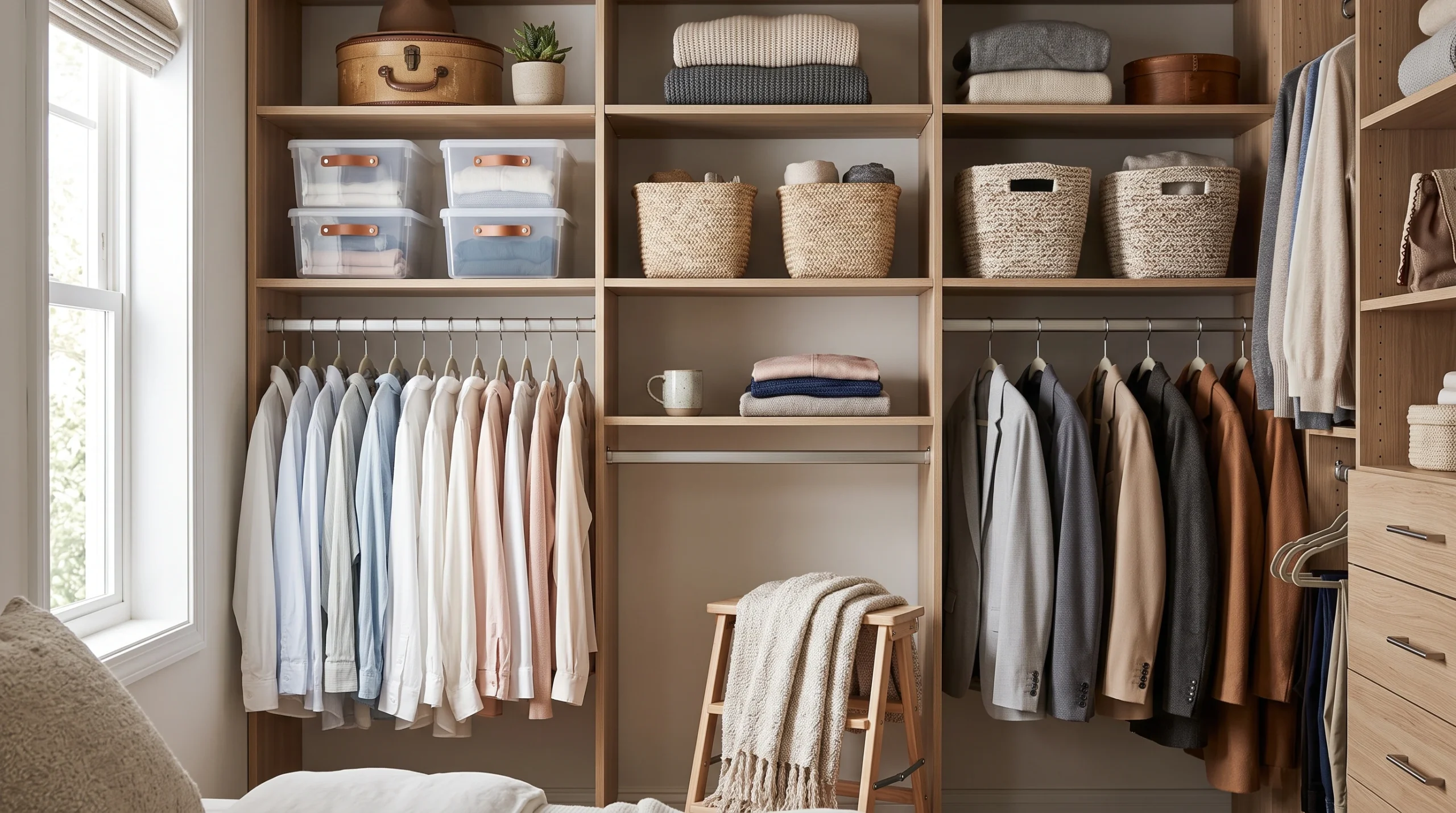 Visual illustration of make a small closet work harder