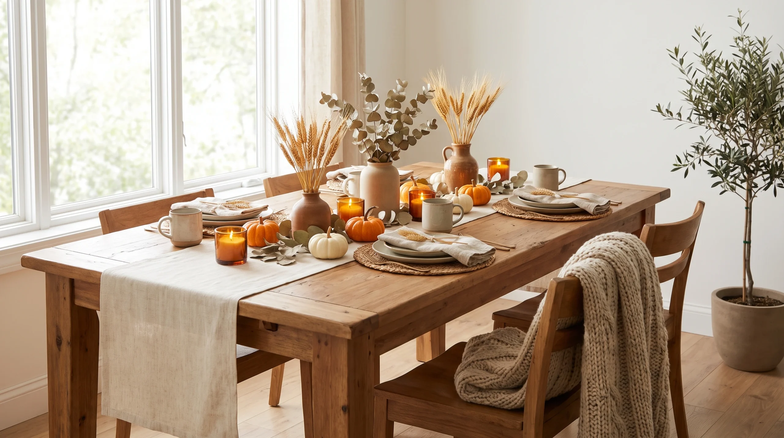 Visual illustration of make a warm fall dining table