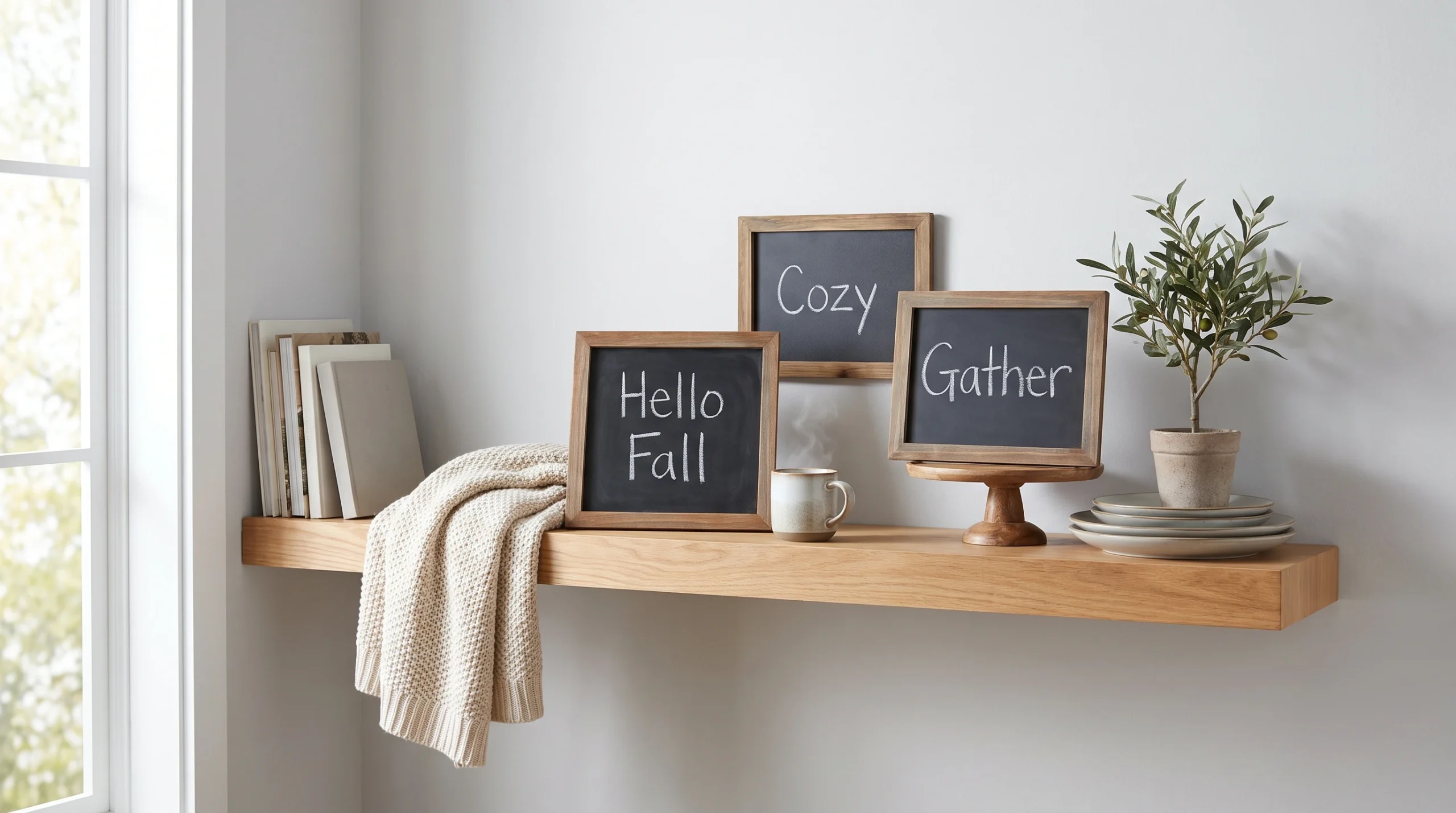 Visual illustration of mini chalkboards for a shelf display