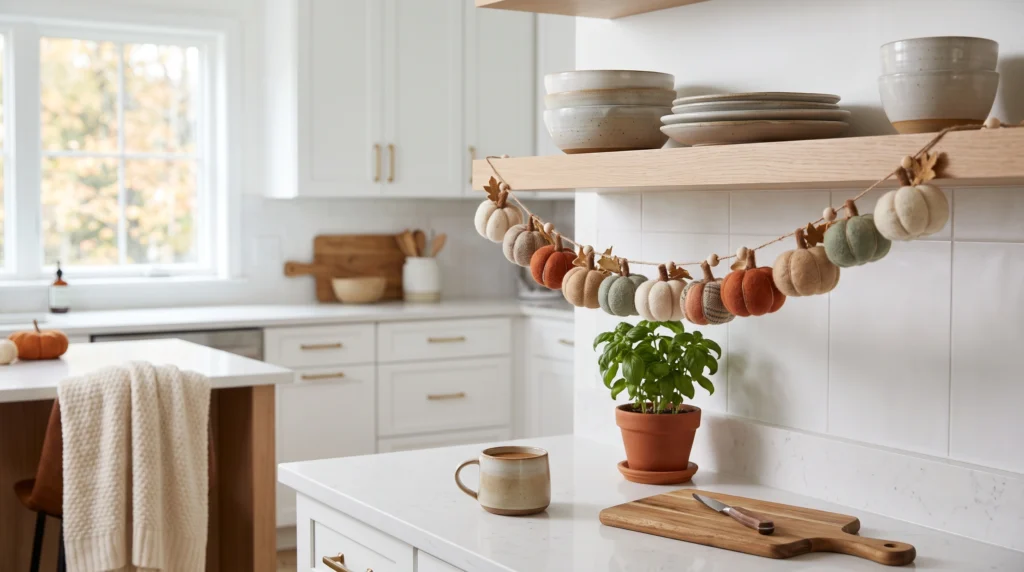 Visual illustration of mini pumpkin garland