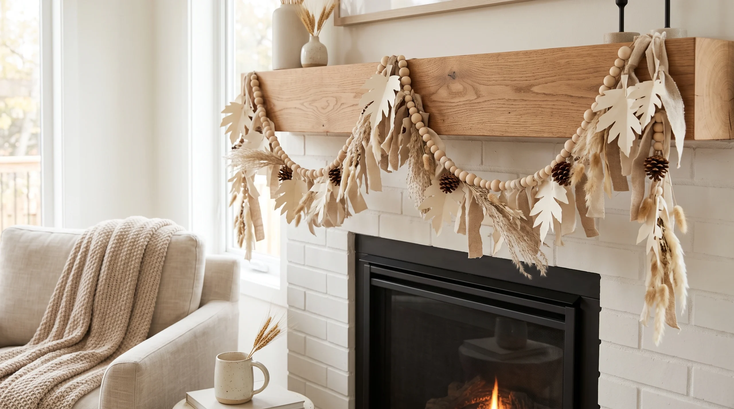 Visual illustration of neutral fall garland