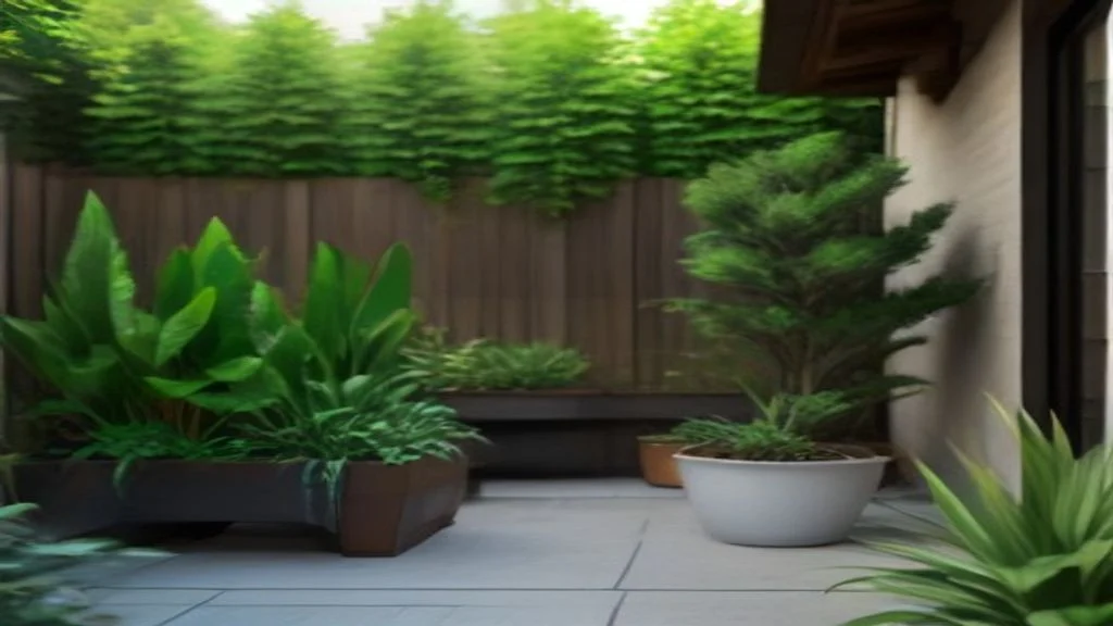Realistic interior styling featuring use planters to add structure for rental friendly backyard ideas for a cozy and stylish outdoor space