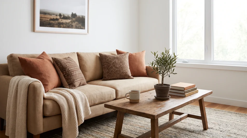 Visual illustration of start with a simple fall color palette