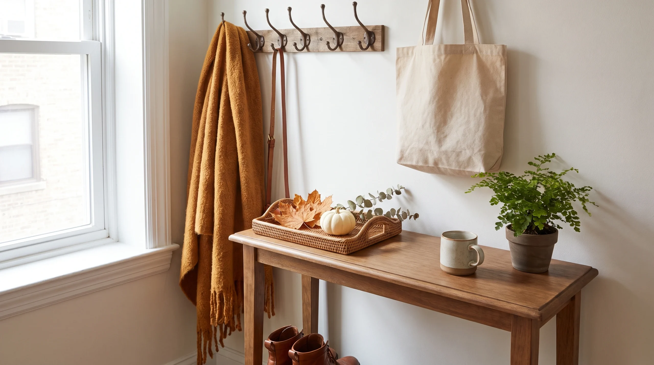 Visual illustration of style a small fall entryway