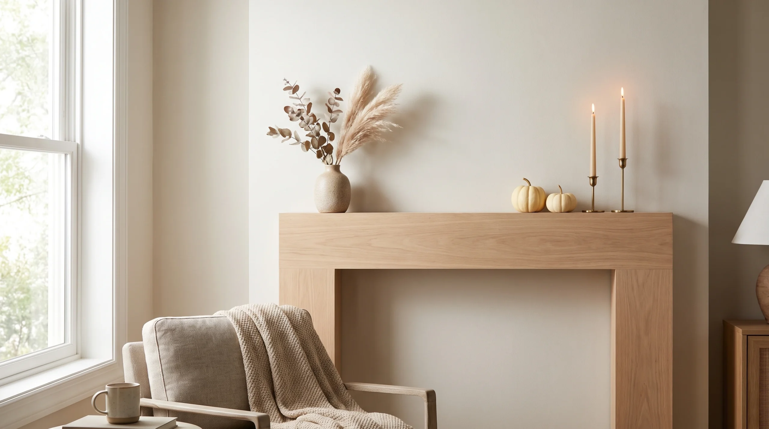 Visual illustration of try a minimal fall mantel