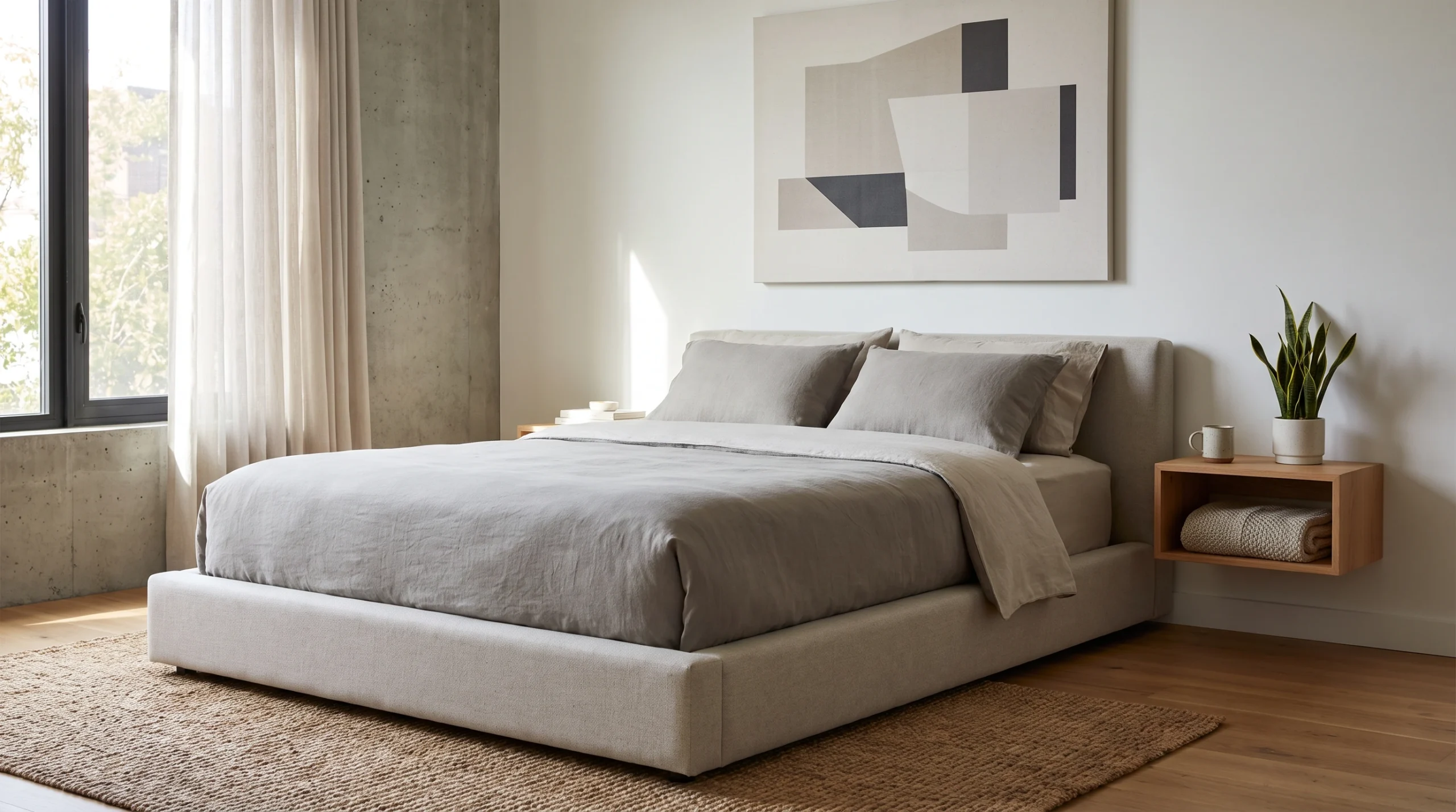 Visual illustration of try a modern bedroom with simple lines