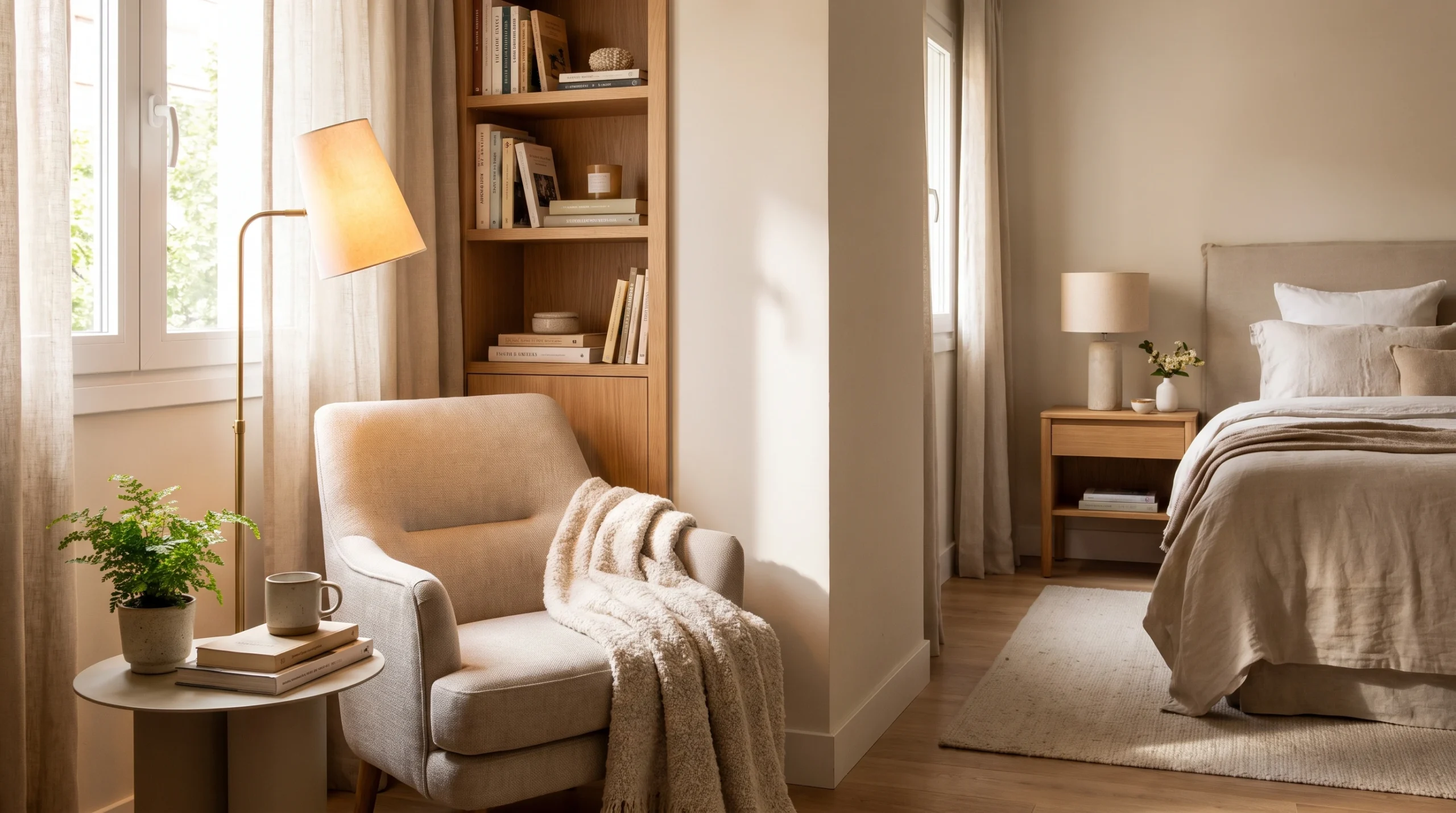 Visual illustration of turn an empty corner into a reading spot