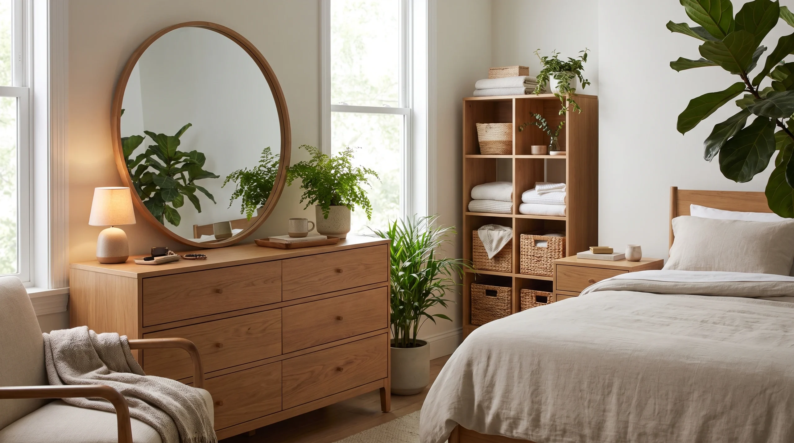 Visual illustration of use a dresser as a styling surface