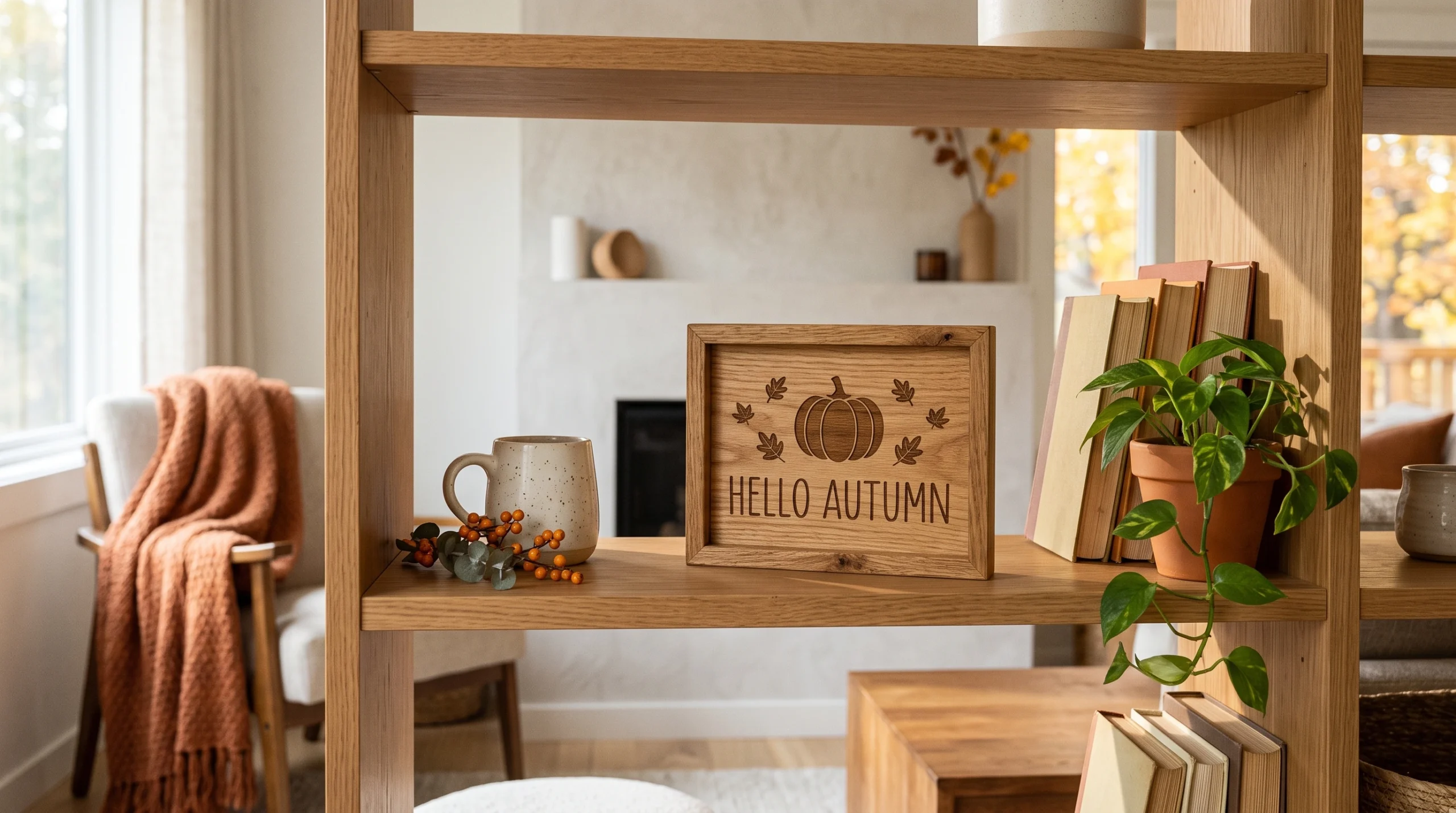 Visual illustration of use a small wooden fall sign