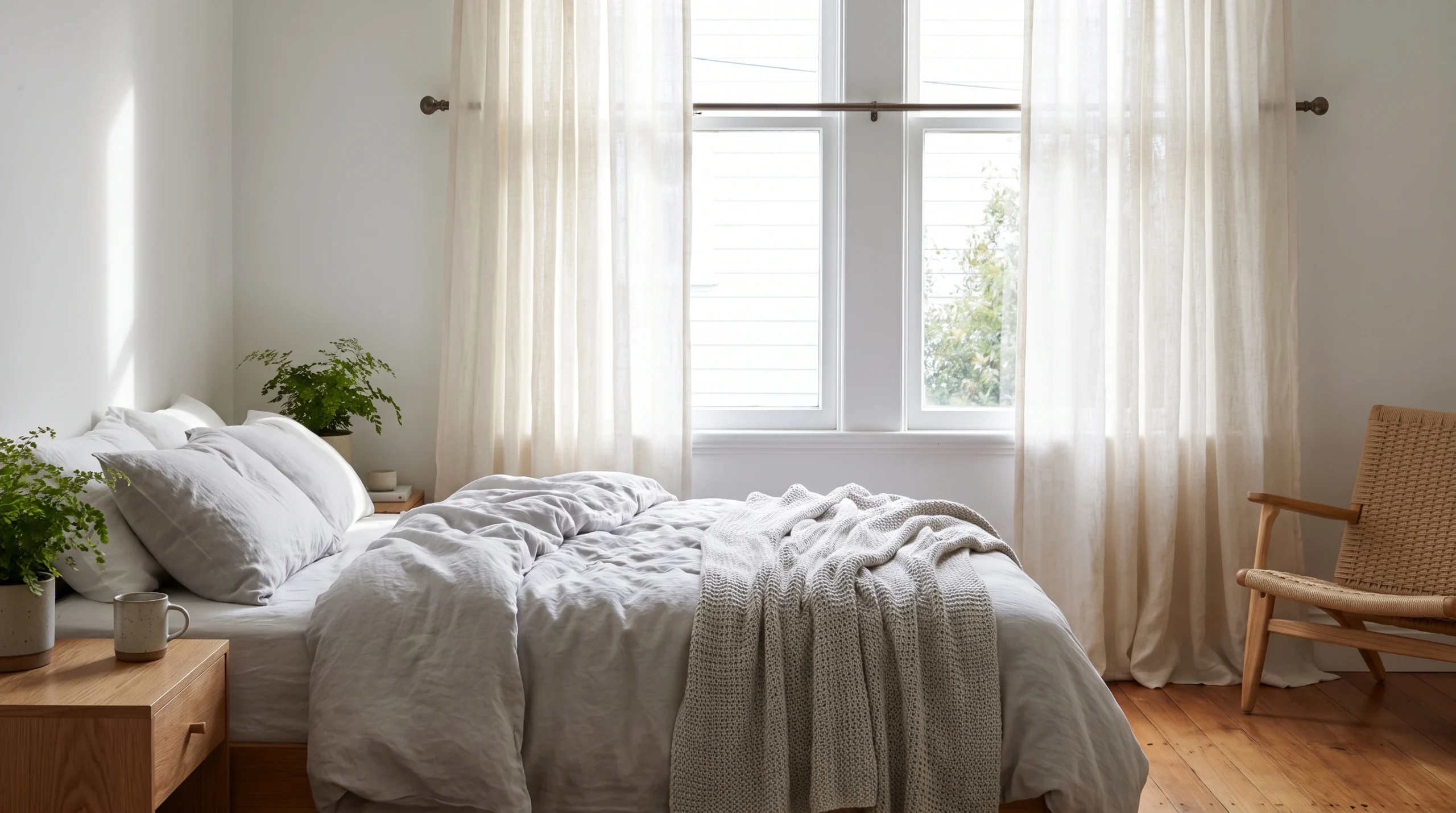 Visual illustration of use curtains to soften the room