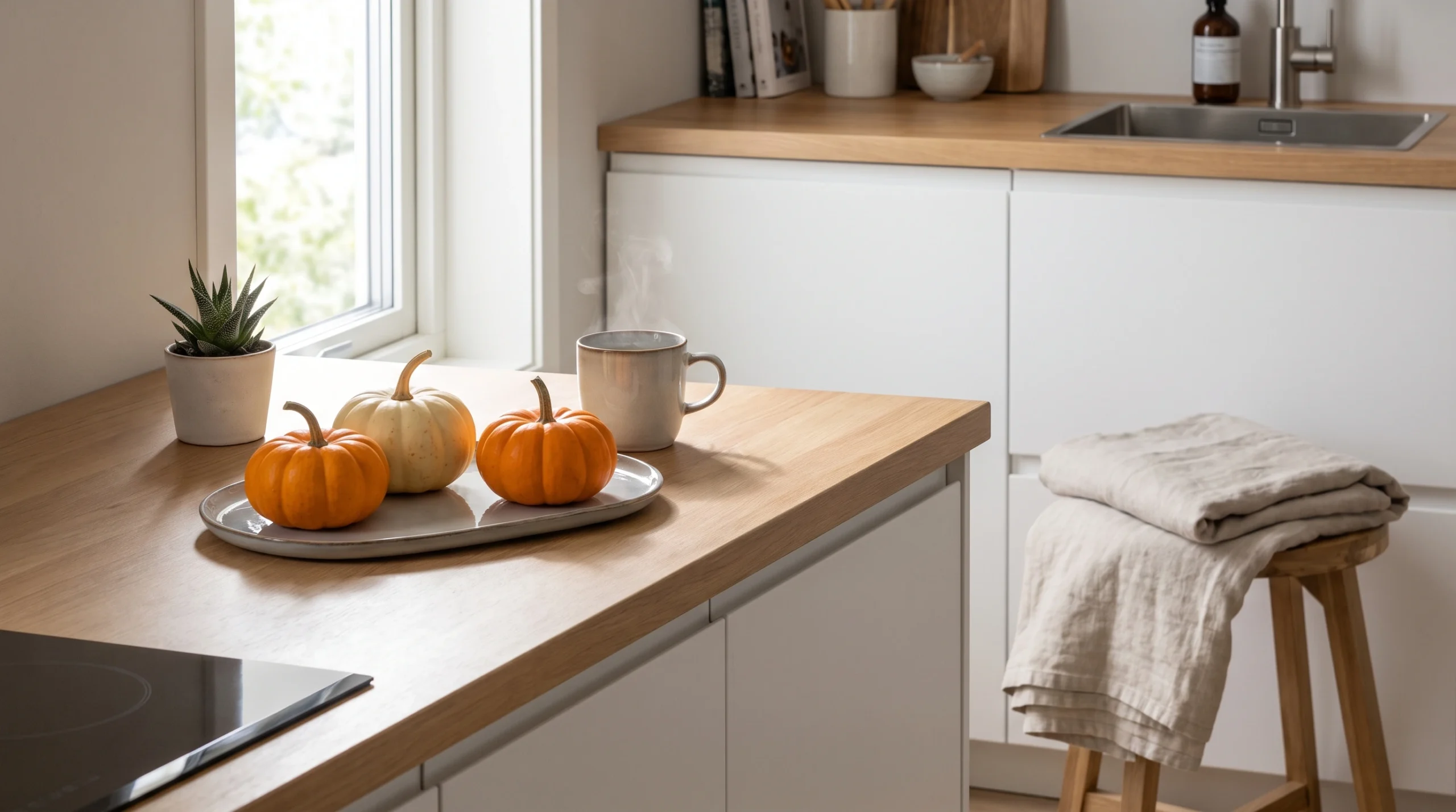 Visual illustration of use mini pumpkins in small spaces