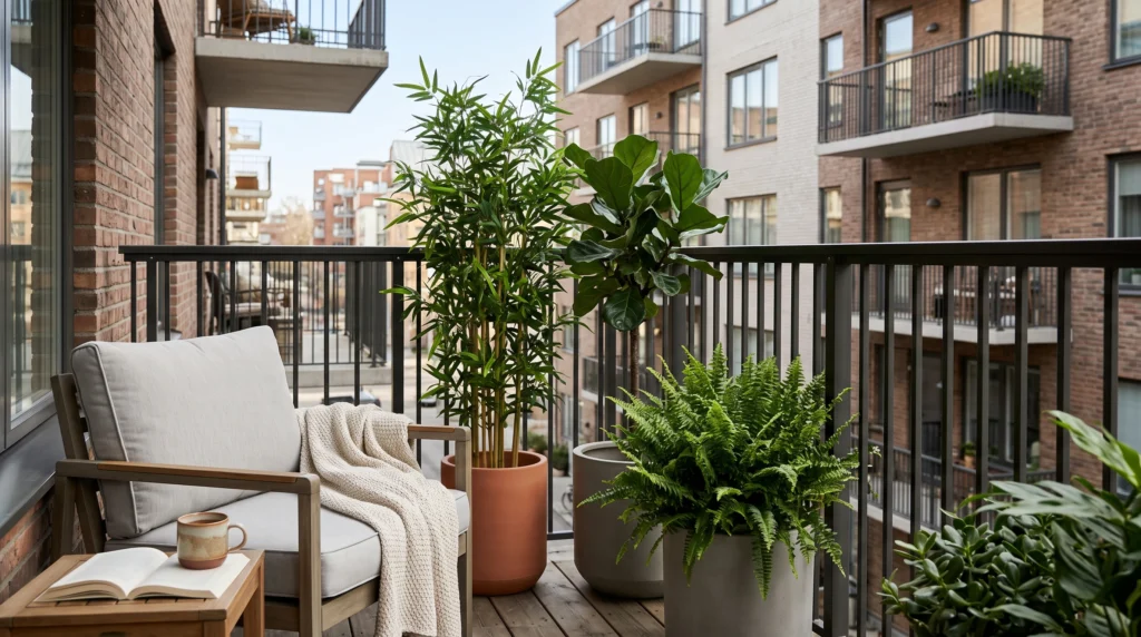 Visual illustration of use plants to add privacy