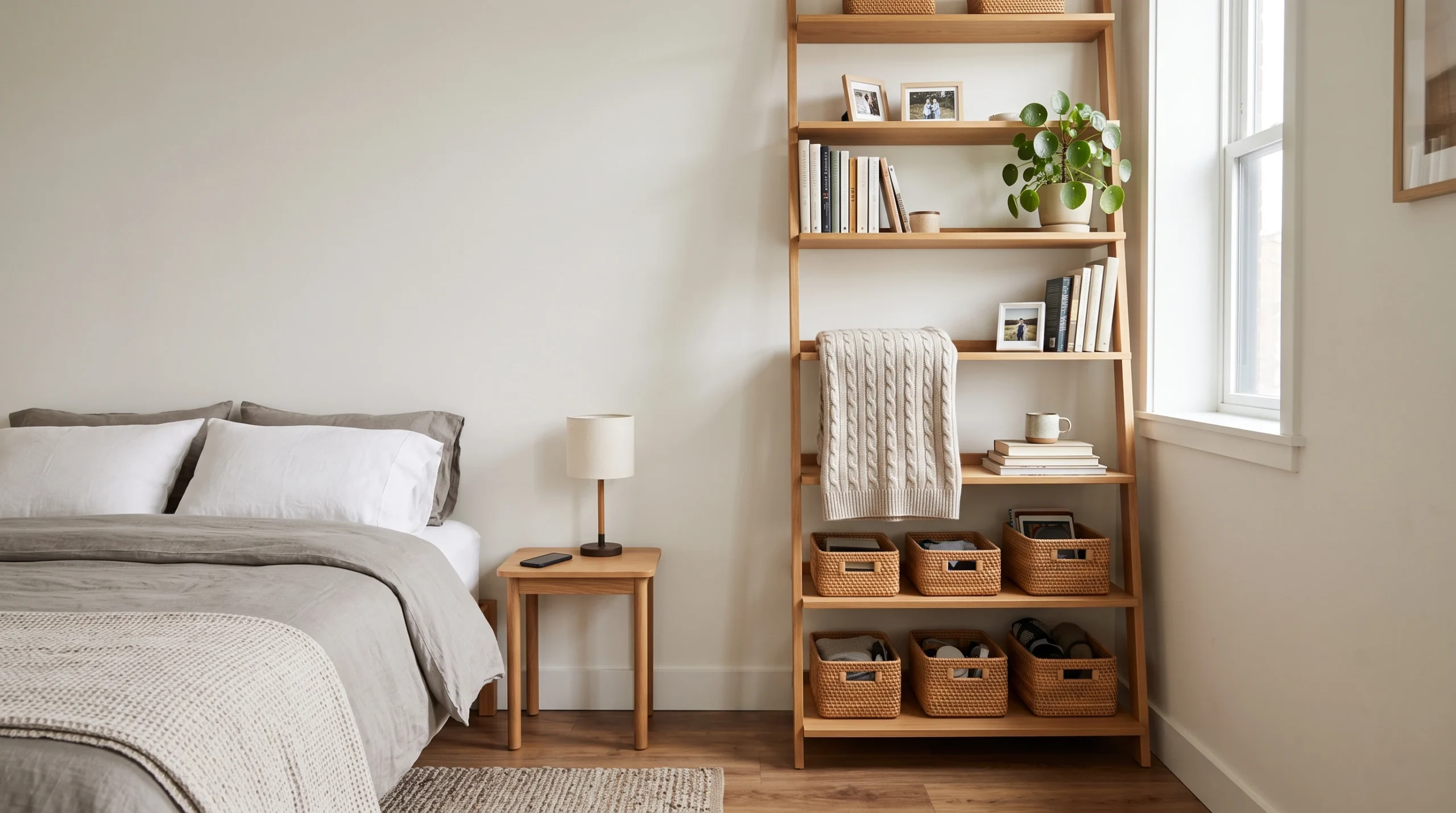 Visual illustration of use vertical space instead of more floor space