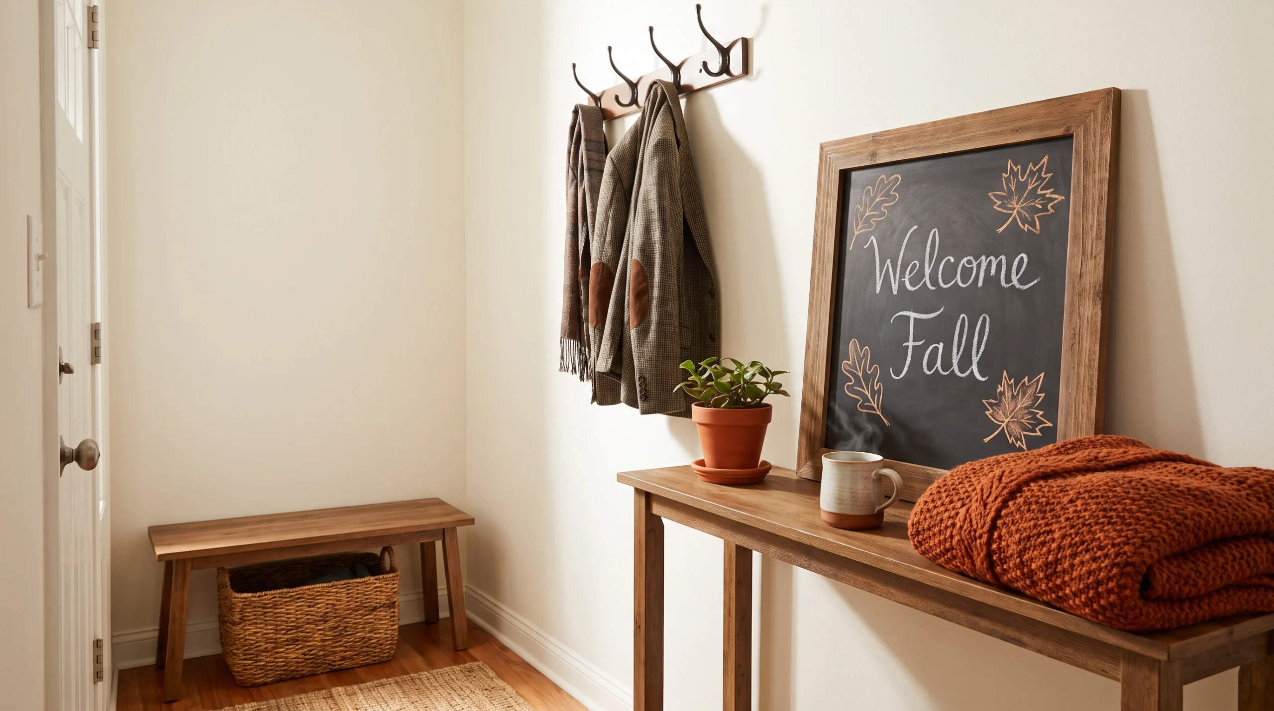 Visual illustration of welcome fall chalkboard sign